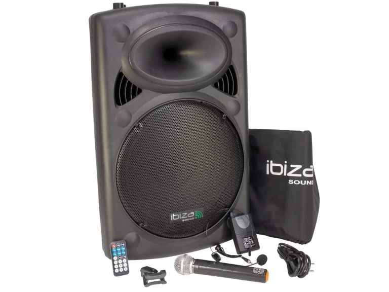 Nuomokite IBIZA Sound PORT15VHF-BT portabilias garso kolonėles Vilniuje ir patirkite aukštos kokybės garsą savo renginiuose. Šios kolonėlės su 800W maksimalia galia turi integruotą akumuliatorių, leidžiantį nevaržomai naudoti jas lauke. Taip pat yra Bluetooth ir USB funkcijos, suteikiančios jums daugiau pasirinkimo muzikos šaltinių. Į komplektą įeina ir mikrofonai, padėsiantys efektyviai bendrauti su publiką.