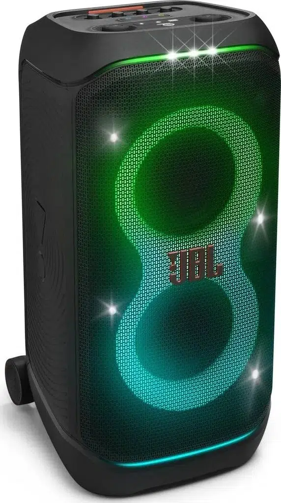 JBL PartyBox Stage 320 nešiojama akustinė sistema su LED apšvietimu nuomai.